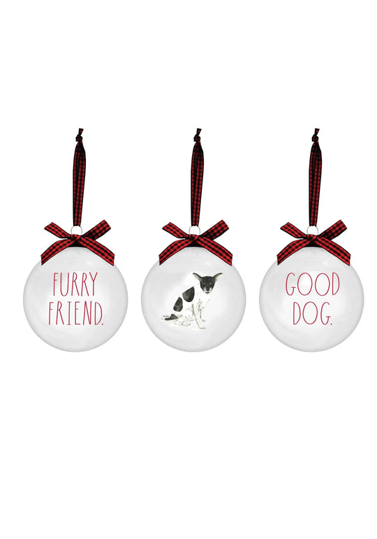 Rae Dunn “Good Dog” Set of Three Dog-Themed Ornaments