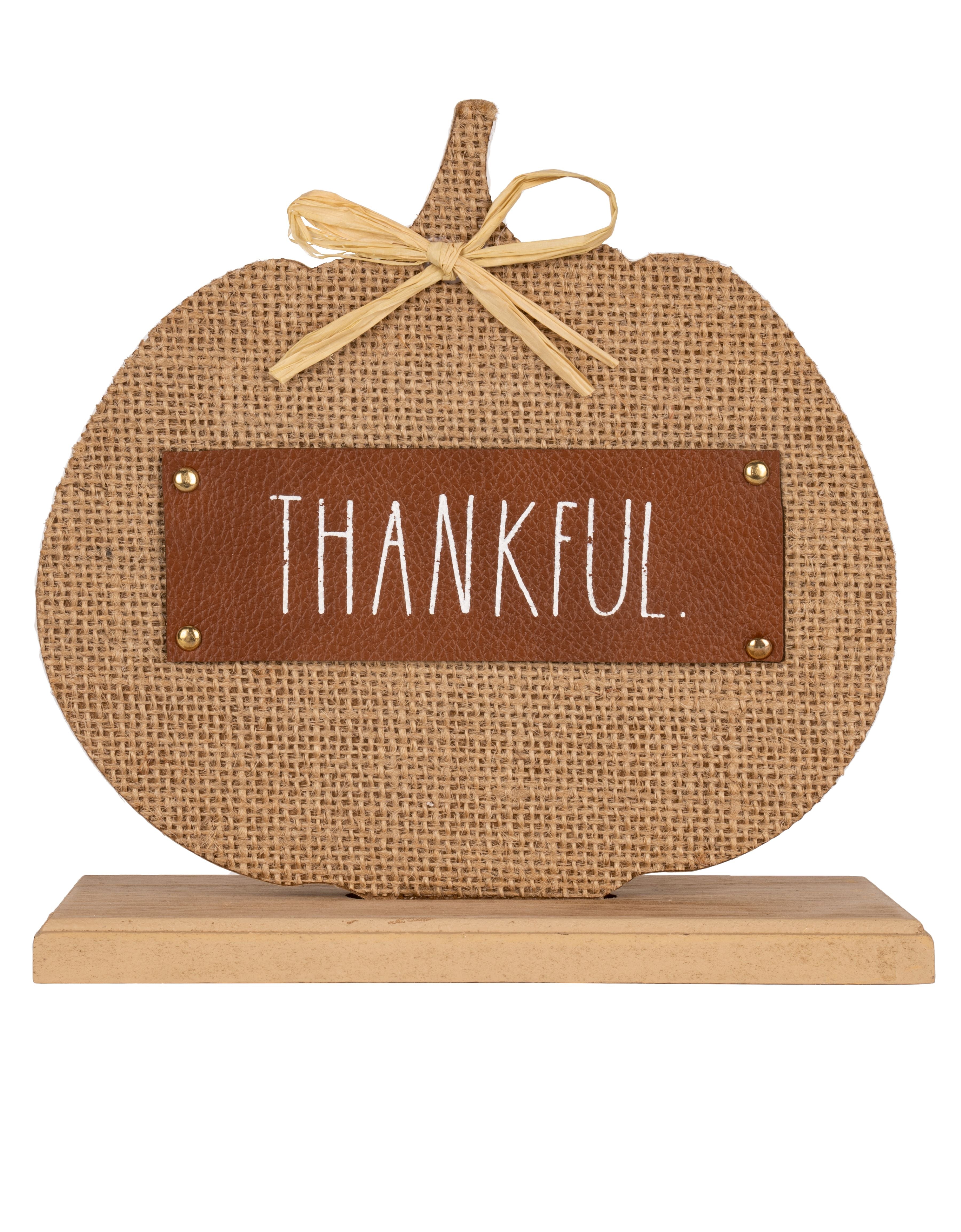 Rae Dunn Freestanding Decorative Wooden Fall “Thankful” Sign | DesignStyles