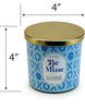 Load image into Gallery viewer, Dimensions picture of the scented candle. It is positioned at a frontal angle, indicating that the candle measures 4&quot; in length and 4&quot; in height. The background of the picture is white.
