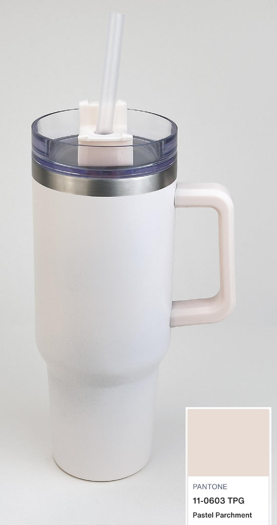 40 Oz Cream Insulated Travel Tumbler - Stainless Steel