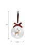 Load image into Gallery viewer, Dimension picture of one single clear ornament. Its measurements are 2.38&quot; in length and 6&quot; in height (the height includes the ribbon).
