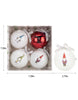 Load image into Gallery viewer, Dimension picture of the package that contains the Christmas ornaments with gnomes on them. It has a squared shape, measuring 7.28&quot; in both length and height.

