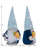 Load image into Gallery viewer, Dimension picture of the gnome. It is presented from both a frontal and a side view. The gnome measures 22.08 inches in height, 9.06 inches in length, and 7.09 inches in depth. The background of the picture is white.
