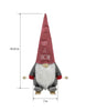 Load image into Gallery viewer, Dimensions picture of the gnome on skis. It shows that it measures 7&quot; in length and 19.25&quot; in height.

