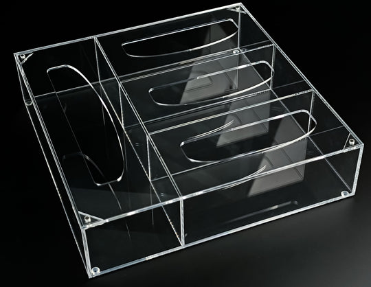 Wellington & Hawke 4-Section Acrylic Plastic Bag Dispenser