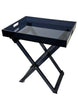 Smoke Acrylic Black Foldable Table with Handles