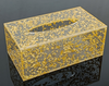 Simply Brilliant Acrylic Tissue Box with Gold Flakes Pattern