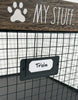 Load image into Gallery viewer, Rae Dunn “My Stuff” Pet-Themed Basket with Label Holder
