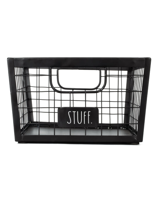 Rae Dunn “Stuff” Black Metal Wire Storage Basket