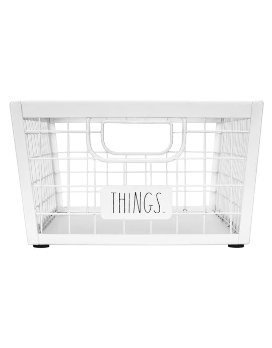 Rae Dunn “Items” White Metal Wire Storage Basket