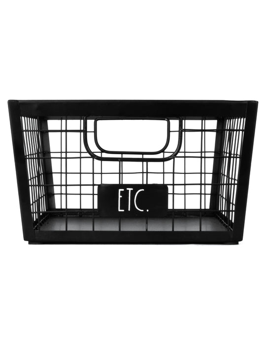 Rae Dunn “Etc.” Black Metal Wire Storage Basket