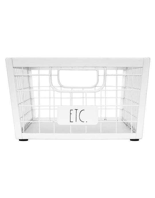Rae Dunn “Etc.” White Metal Wire Storage Basket