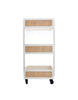 JoJo Fletcher Wooden Rolling Storage Cart with Caning Pattern