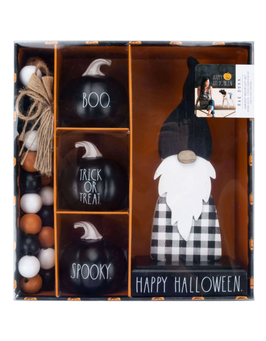 Rae Dunn Halloween Decoration Set: Pumpkins, Gnome and Garland