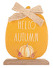 Rae Dunn Orange Freestanding “Hello Autumn” Pumpkin Sign