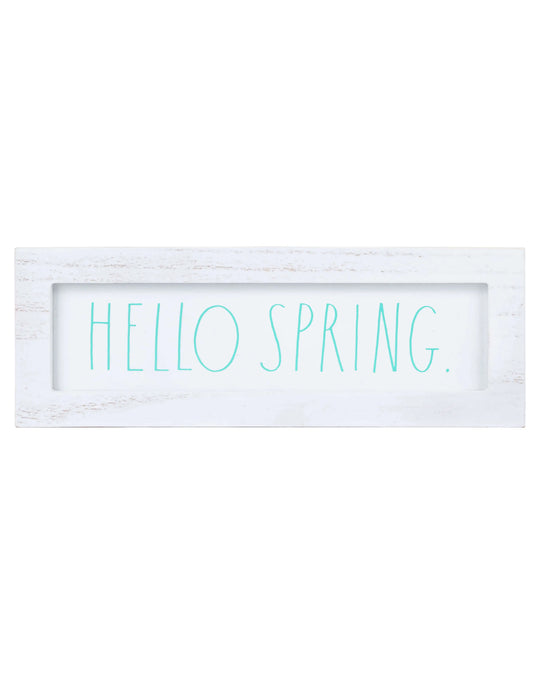 Rae Dunn Freestanding White Wooden “Hello Spring” Sign