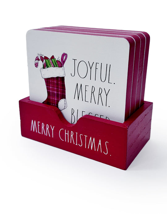 Rae Dunn Set of 4 “Tis The Season” Christmas Coasters