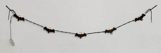 Becki Owens 60-inch Black Bat-Themed Garland with LED Lights