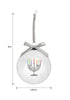 Load image into Gallery viewer, Dimension picture of one single ornament of the set. This one is showing a Menorah with multicolor candles on it and, as the other ornament, it measures 3.94&quot; in length x 8&quot; in height.
