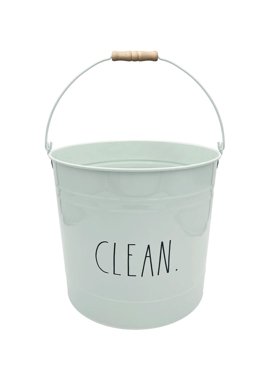 Rae Dunn “Clean” Tapered Circular Metal Mop Bucket