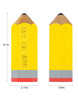 Load image into Gallery viewer, Dimension picture of the pencil-shaped decoration. It is presented in a standing position. It shows the sign measures 2.17&quot; in length, 6.1&quot; in height, and 1.97&quot; in depth. The background of the picture is white.
