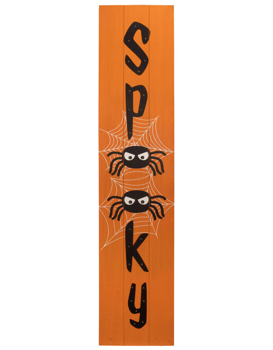“Spooky” 59-inch Porch Wooden Halloween Light Up Sign