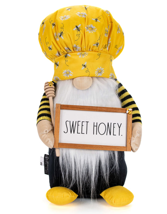 Rae Dunn “Sweet Honey” Plush Freestanding Chef Bee Gnome