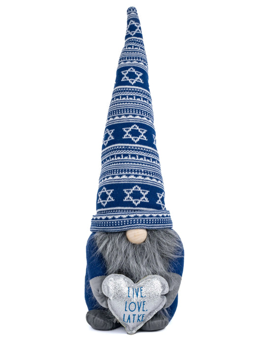 “Live, Love and Latke” Plush Rae Dunn Hanukkah Gnome