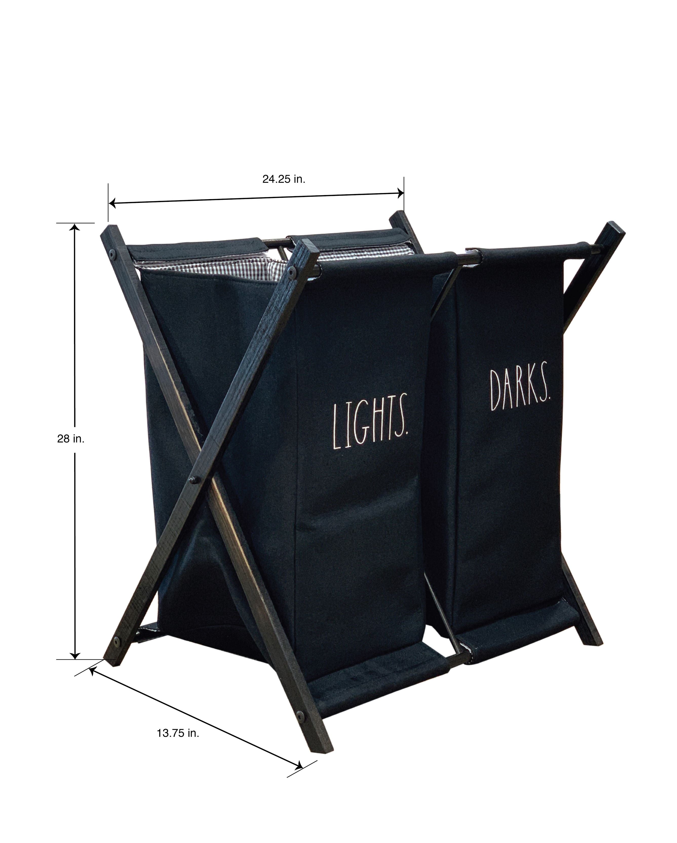 Rae Dunn 2Sections “Lights and Darks” Laundry Hamper DesignStyles