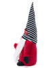 Load image into Gallery viewer, Side angle of the Valentine-themed ladybug gnome. From this perspective, it stands out is the vibrant red-colored sweater the gnome is wearing. Lastly, the background of the picture is white.
