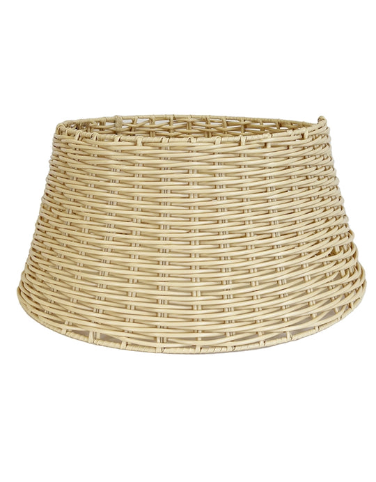 Becki Owens Khaki-Color Circular Rattan Woven Tree Collar