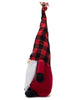 Load image into Gallery viewer, Side angle of the red and black checkered Christmas gnome.
