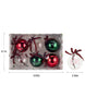 Load image into Gallery viewer, Dimension picture of the package that contains the red, green, and transparent Christmas ornaments. It measures 9.05&quot; in length, and 6.1&quot; in height.

