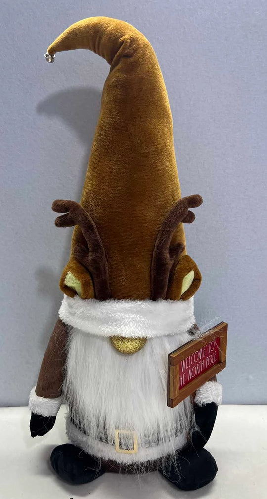 Rae Dunn “Welcome to North Pole” Reindeer Gnome with Music