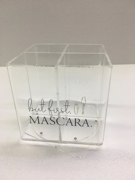 4-Section Square-Shaped Rotating Acrylic Makeup Organizer