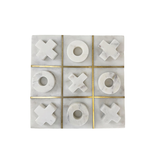 Becki Owens Decorative White Marble Tic Tac Toe