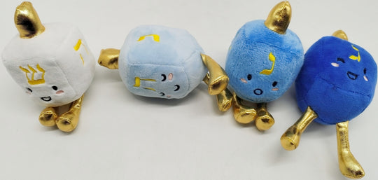 Set of 4 Plush Dreidel Figurines