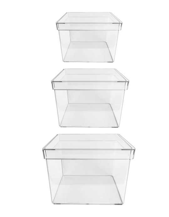 Simply Brilliant Set of 3 Stackable Acrylic Storage Bins