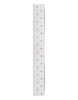 Load image into Gallery viewer, Side view of the package of the set of 3 snowflake decorations. It consists in a thin package with a star pattern on it.
