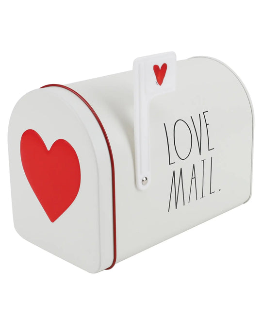 Rae Dunn “Love Mail” White Metal Mailbox with Heart