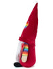 Load image into Gallery viewer, Side angle of the Rae Dunn gnome. The colorful arm stands out from this view, grabbing the attention with its multicolor design.
