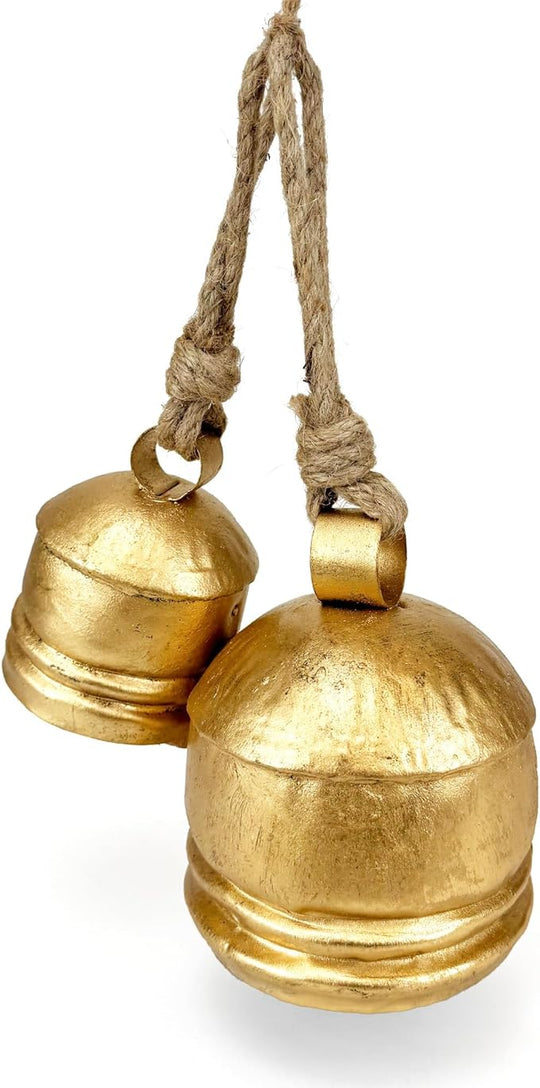 Becki Owens Set of 2 Gold-Color Brass Metal Vintage Bells