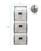 Load image into Gallery viewer, Dimension image of a wall-mounted file organizer showing measurements: 12&quot; length, 3.5&quot; depth, and 38.5&quot; height. The organizer features three wire baskets in a vertical arrangement.
