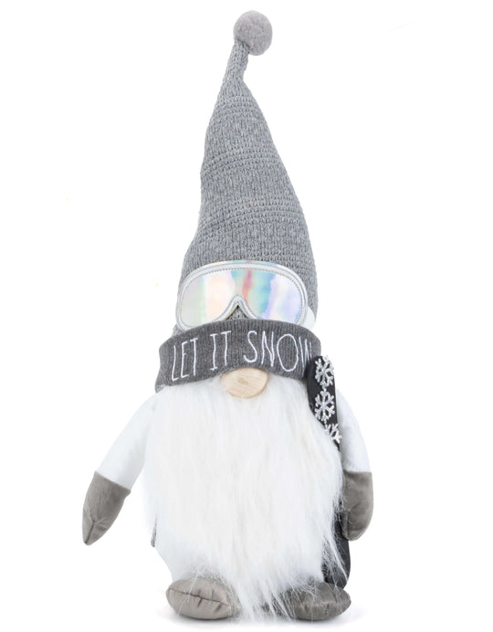 Rae Dunn “Let it Snow” Plush Snowboarding Winter Gnome