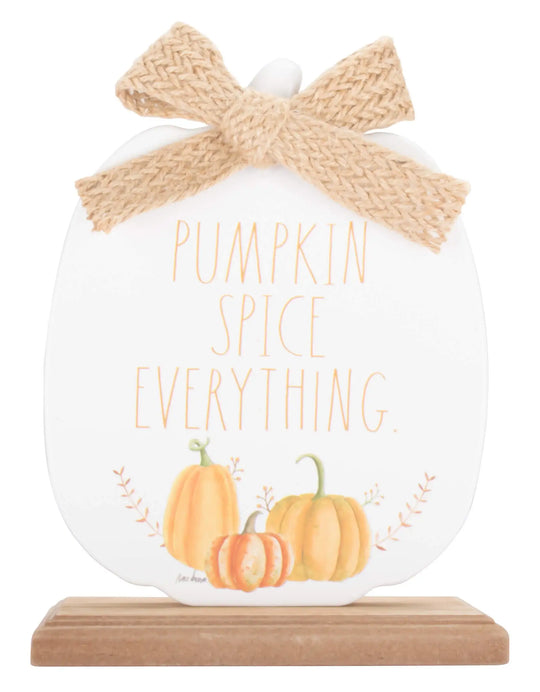 Rae Dunn “Pumpkin Spice Everything” Wooden Pumpkin Sign