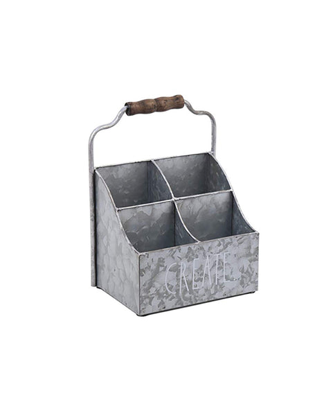 Rae Dunn “Create” 4 Sections Galvanized Caddy Organizer