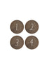 Load image into Gallery viewer, Rae Dunn &quot;1, 2, 3, 4&quot; Set of 4 Dark Wood Rounded Door Knobs
