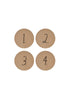 Load image into Gallery viewer, Rae Dunn &quot;1, 2, 3, 4&quot; Set of 4 Light Wood Round Drawer Pulls
