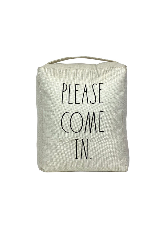 Rae Dunn “Please Come In” Beige Decorative Door Stop
