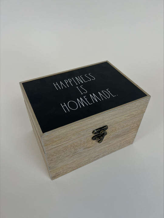 “Recipes” Wooden Rae Dunn Recipe Box for 4x6 Cards